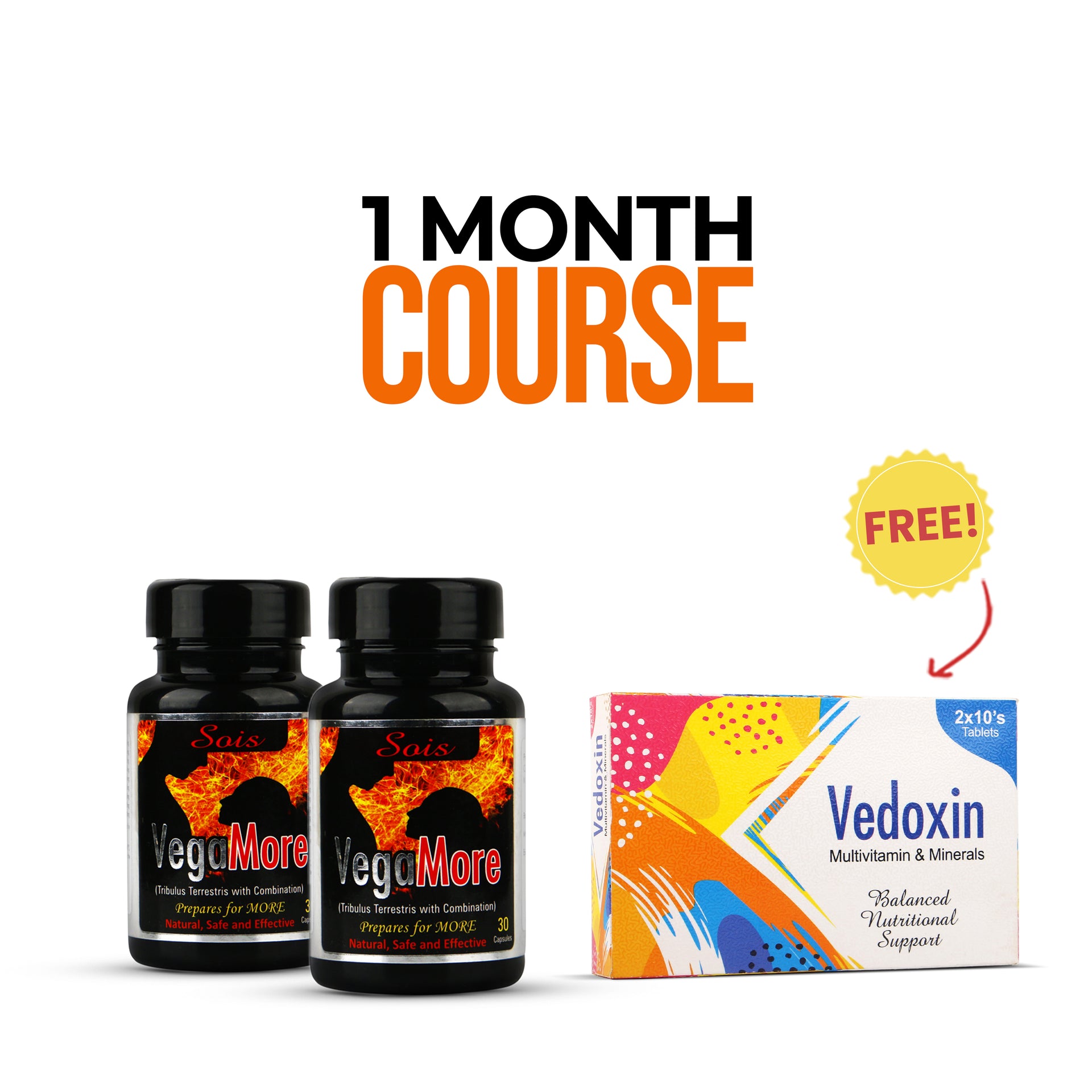 Buy 2 Vegamore Jar & get 1 Vedoxin Tablet FREE