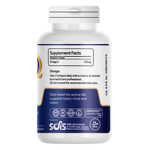 Supplement bottle with label on a white background