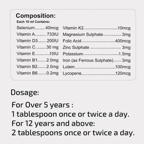 Nutritional supplement label with ingredients and dosages.