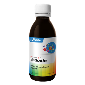 Bottle of Vedoxin nutritional supplement with SoiflLife branding on a white background