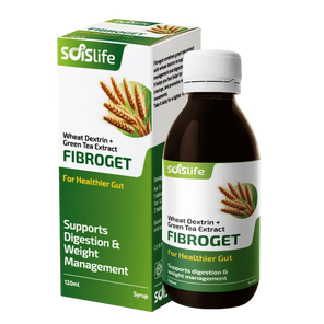 SOISILIFE FIBROGET bottle and packaging on a white background