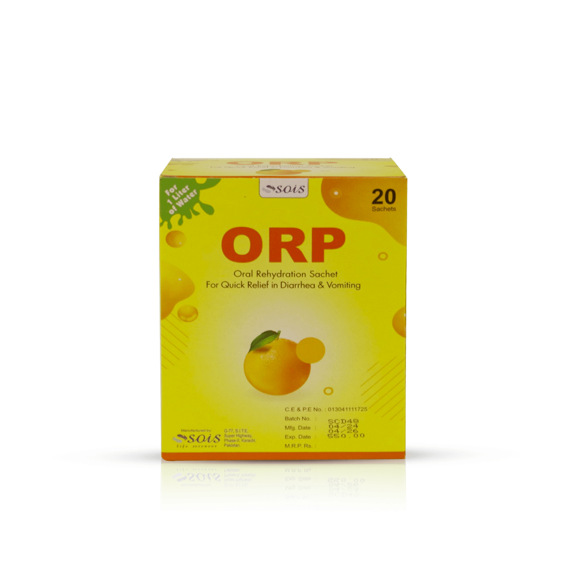 ORP (Oral Rehydration Sachet-ORS) Orange - Sois Life Sciences