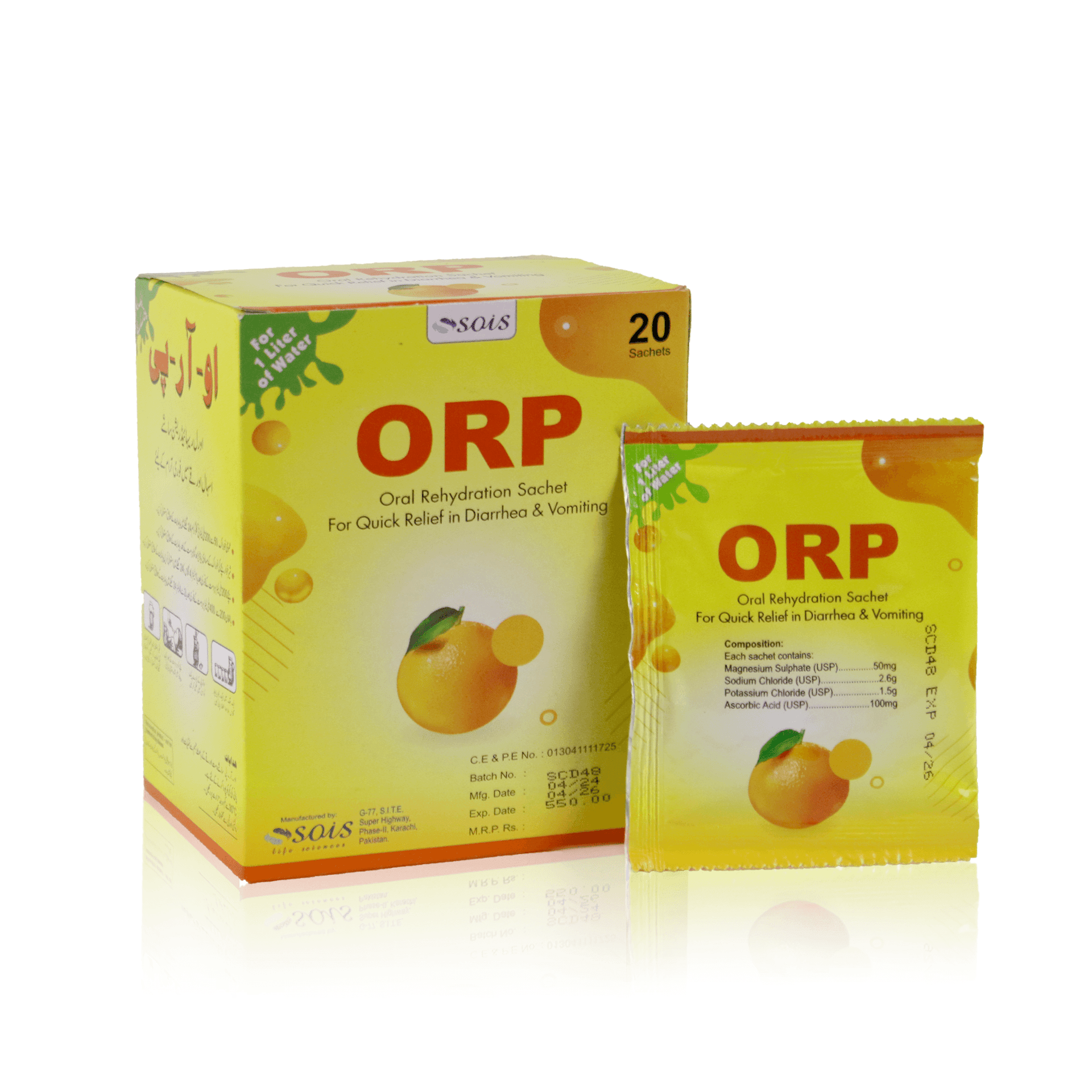 ORP (Oral Rehydration Sachet-ORS) Orange - Sois Life Sciences