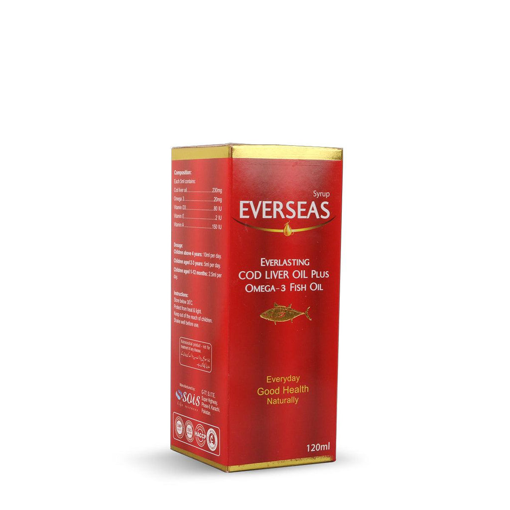 Everseas Cod Liver Oil Syrup for Kids - Fruity Flavour - Sois Life Sciences